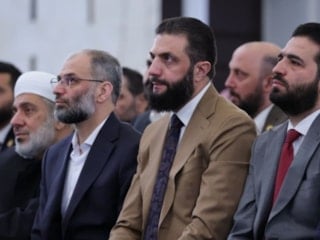 Ahmed eş-Şara, bayram namazını Halk Sarayı'nda kıldı