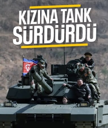 Kuzey Kore lideri Kim Jong-un'un kızı tank kullandı