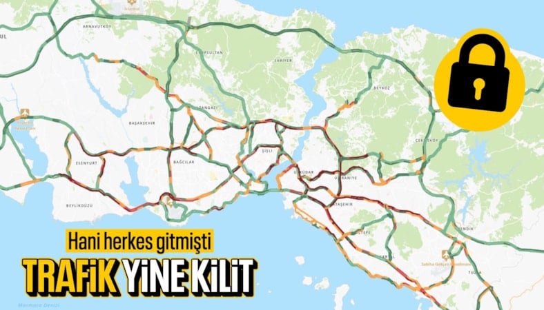 İstanbul'da trafik yoğunluğu Ramazan Bayramı'nın ilk gününde de devam etti