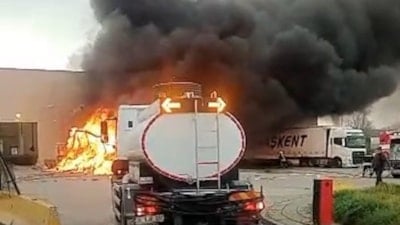 Edirne'de sınır kapısında patlama kamerada