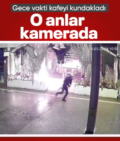 Kocaeli'de kafeyi kundaklayan şahıs güvenlik kamerasına yakalandı