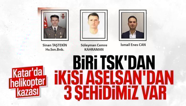 MSB: Katar'da düşen helikopterde 3 Türk şehit oldu
