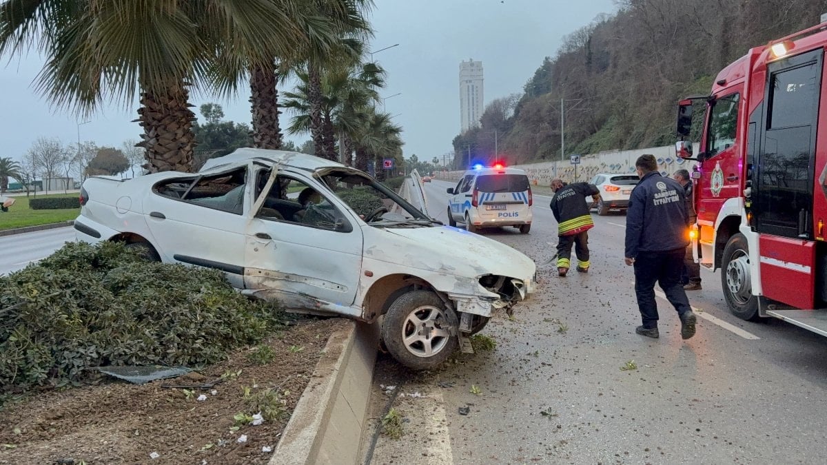 Samsun'da alkollü sürücü ceza sonrası direksiyon başına geçti, kaza yaptı