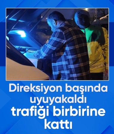 İstanbul'da direksiyon başında uyuyakalan sürücüye itfaiye müdahale etti