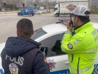 Bursa'da drone destekli trafik denetimi
