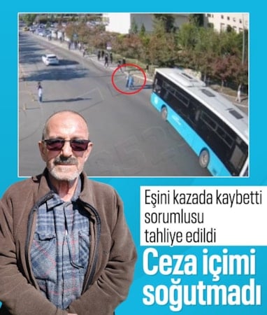 Mersin'de eşinin ölümüne neden olan otobüs şoförüne 2 yıl 11 ay hapsi az buldu