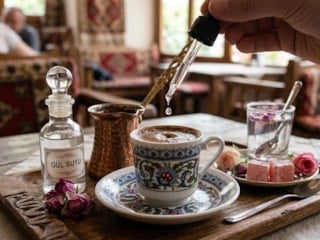 Türk kahvesine birkaç damla gül suyu eklemenin etkisi
