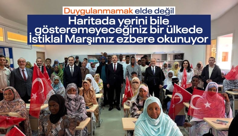 Uğur İbrahim Altay'ın Moritanya ziyaretinde Afrikalı öğrenciden İstiklal Marşı sürprizi
