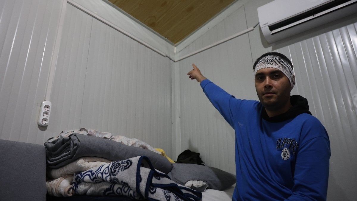 Hatay'da yorgun mermi başına isabet etti