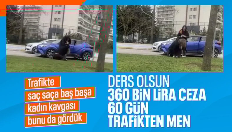 İstanbul'da trafik tartışmasında iki kadın saç saça kavga etti