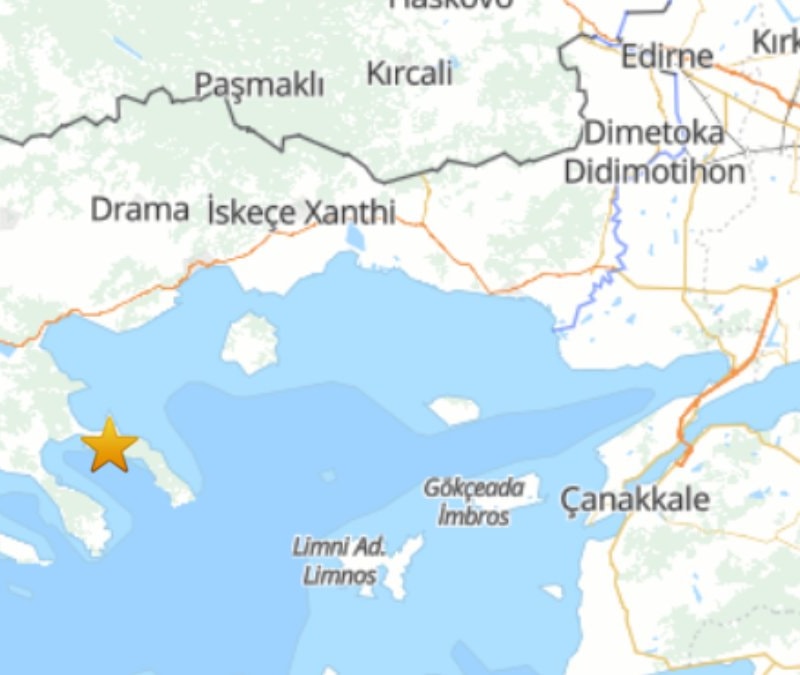 Ege Denizi'nde 5.1 büyüklüğünde deprem