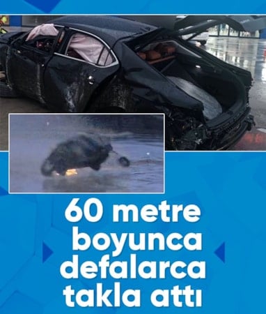 Edirne'de kontrolden çıkan otomobil defalarca takla attı