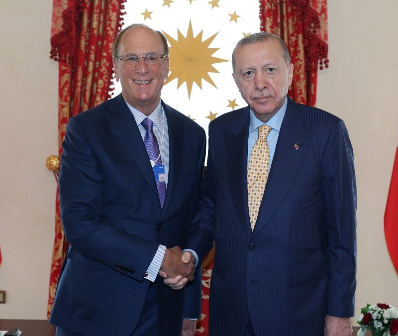 Cumhurbaşkanı Erdoğan, WEF ve BlackRock'ın Başkanı Fink'i kabul etti
