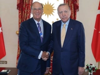 Cumhurbaşkanı Erdoğan, BlackRock Başkanı Larry Fink'i kabul etti