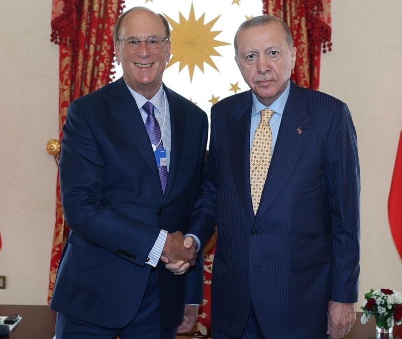 Cumhurbaşkanı Erdoğan, BlackRock Başkanı Larry Fink'i kabul etti