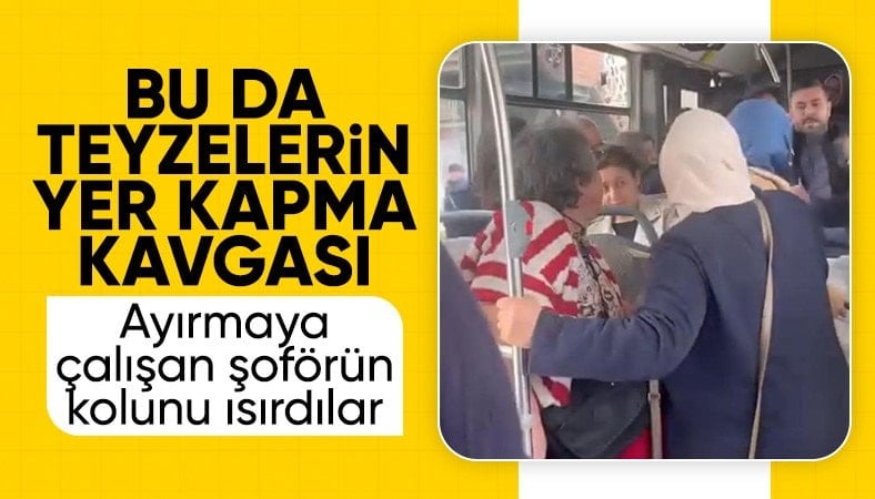Bursa'da kadınların otobüsteki yer kavgası kamerada