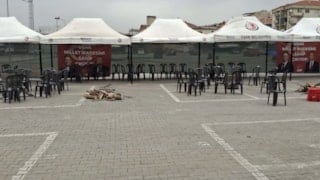 Özkan Yalım'a destek için kurulan çadır boş kaldı