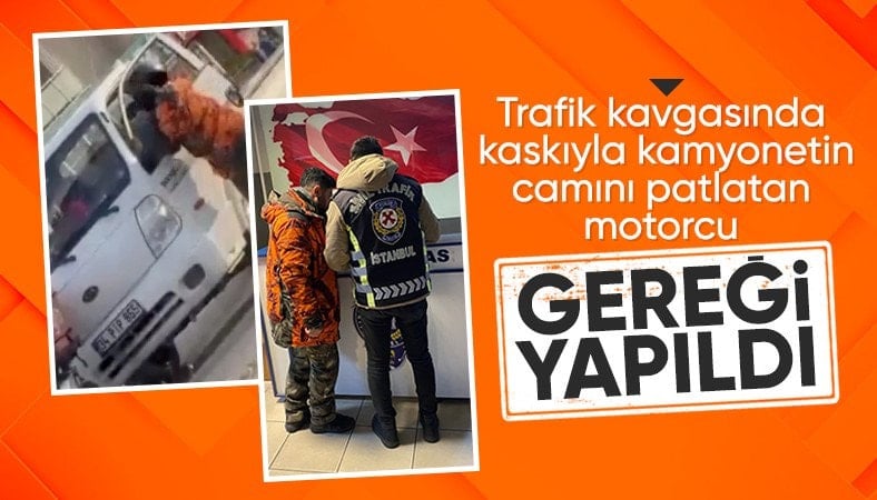 İstanbul'da sürücüye kaskıyla saldıran motosikletliye 180 bin TL ceza uygulandı