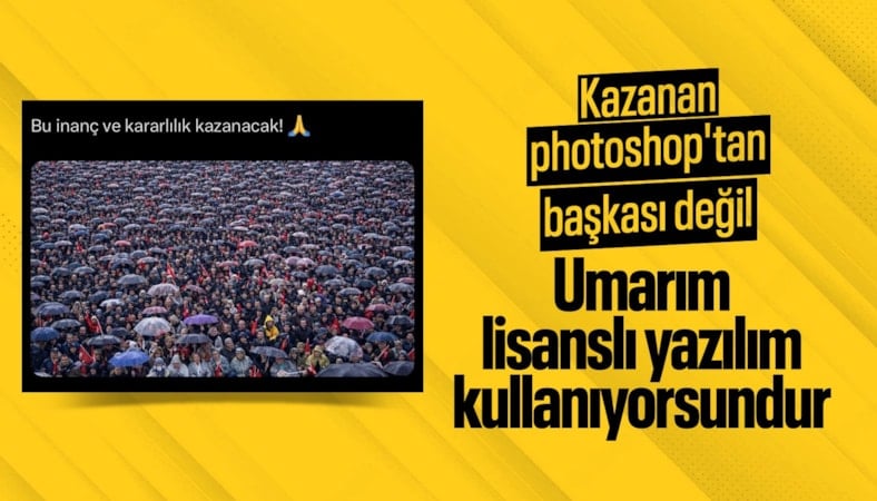 Ekrem İmamoğlu'nun ekibi yapay zeka ile miting alanını kalabalık göstermeye çalıştı