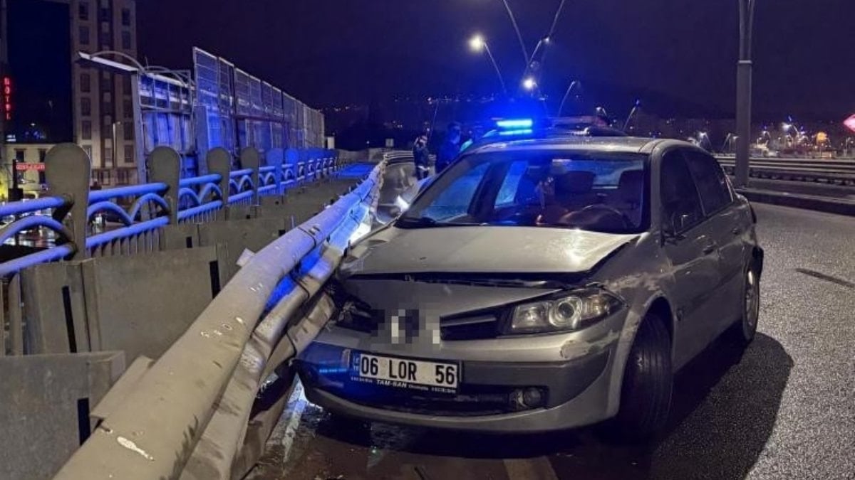 Kayseri'de alkollü sürücü bariyerlere girdi: 25 bin TL ceza yazıldı