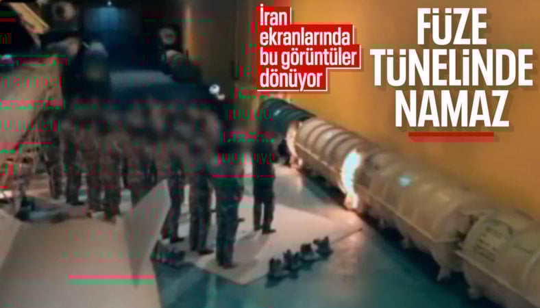 İran televizyonu paylaştı: Füze tünelinde cemaatle akşam namazı