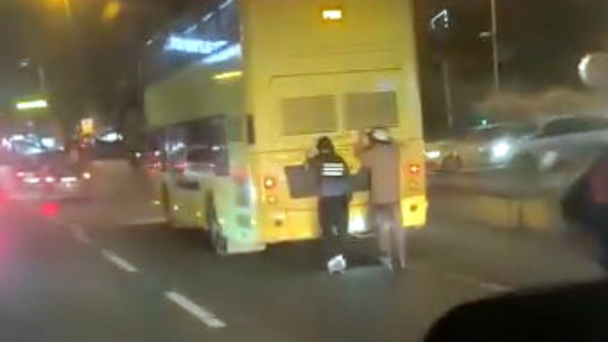 İstanbul'da iki tehlikeli yolculuk kameraya yansıdı