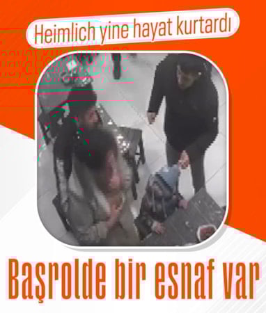 Gaziantep'te boğulma tehlikesi yaşayan kadın müşteriye esnaftan Heimlich manevrası