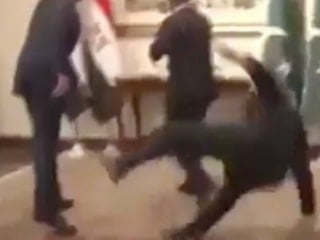 Pakistan Dışişleri Bakanı Dar, Mısırlı mevkidaşını karşılarken düştü