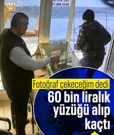 Mardin'de kuyumcudan fotoğraf çekme bahanesiyle istediği yüzüğü alıp kaçtı