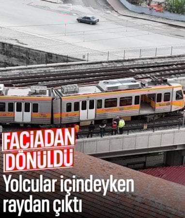 Adana’da metro vagonu raydan çıkarak direğe çarptı