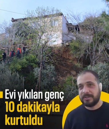 Aydın'da toprak kayması: 4 ev tahliye edildi