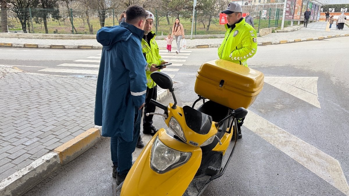 Tekirdağ'da durdurulan motosikletlinin ilginç savunması dikkat çekti