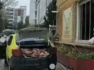 Samsun'da taksi bagajında et sevkiyatı