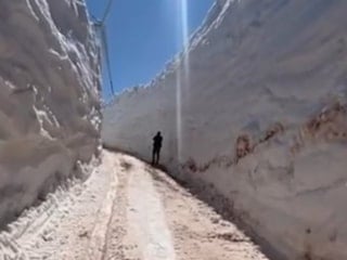 Tokat’ta kar tüneli: Yayla yolunu adeta duvarlar sardı