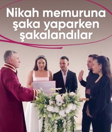 İzmir’de nikah töreninde şaka trafiği