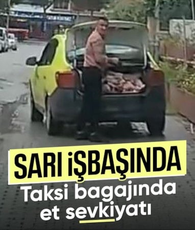 Samsun'da taksi bagajında et sevkiyatı