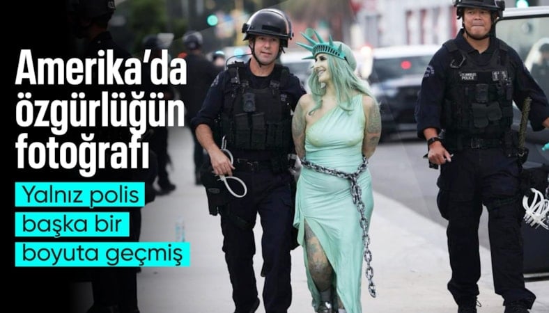 ABD'den özgürlüğün fotoğrafı: "No Kings" gösterilerine polis müdahalesi