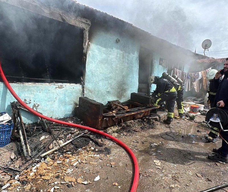 Tekirdağ'da ev yangınını izlerken köpek saldırdı