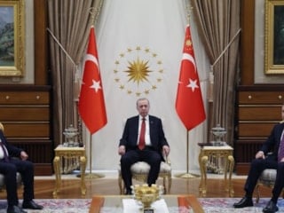 Cumhurbaşkanı Erdoğan, Beştepe'de Filistin heyetini kabul etti