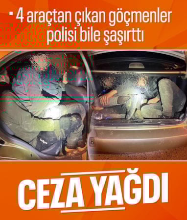 Hatay'da 4 araçtan kaçak göçmen çıktı