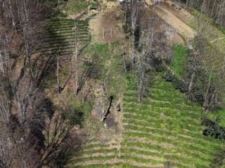 Rize'de yolu omayan evine çelik tel ile gidiyor