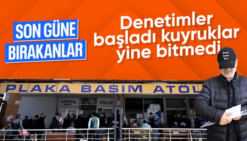 Trafikte yeni döneme girildi: Plaka basım atölyeleri önünde kuyruklar oluştu
