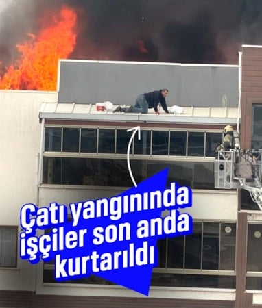Bursa’da çatı yangını: İşçiler son anda kurtarıldı
