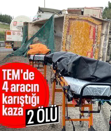 TEM'de 4 aracın karıştığı kazada 2 kişi hayatını kaybetti