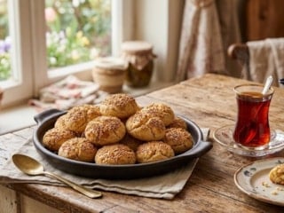 Çay demlenene kadar hazır: Ağızda dağılan kıyır kıyır susamlı kurabiye tarifi