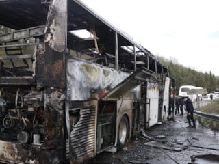 Yalova’da seyir halindeki yolcu otobüsünde yangın