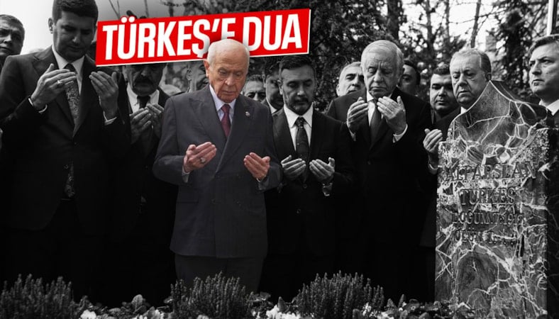 Devlet Bahçeli, Alparslan Türkeş'in kabrini ziyaret etti