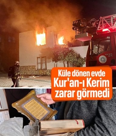 Antalya'da küle dönen evde Kur'an-ı Kerim zarar görmedi