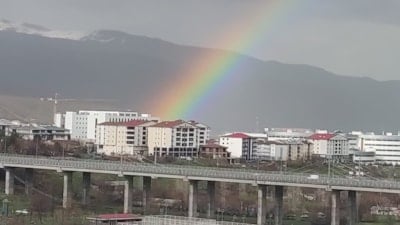 Bingöl’de yağmur sonrası gökkuşağı görsel şöleni