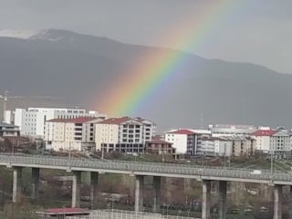 Bingöl’de yağmur sonrası gökkuşağı görsel şöleni